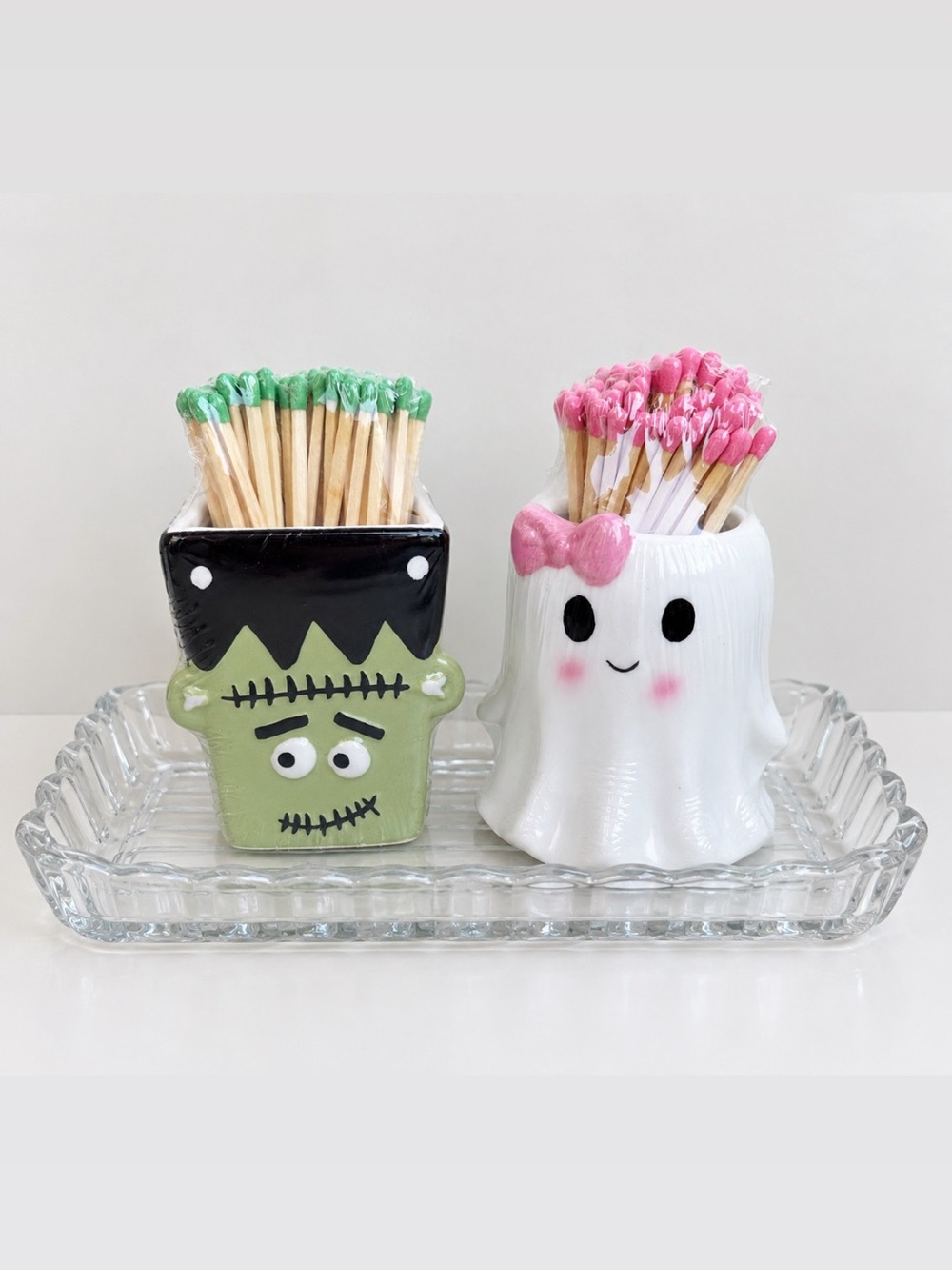 Kirkton House Frankenstein & Ghost Match Holders Set